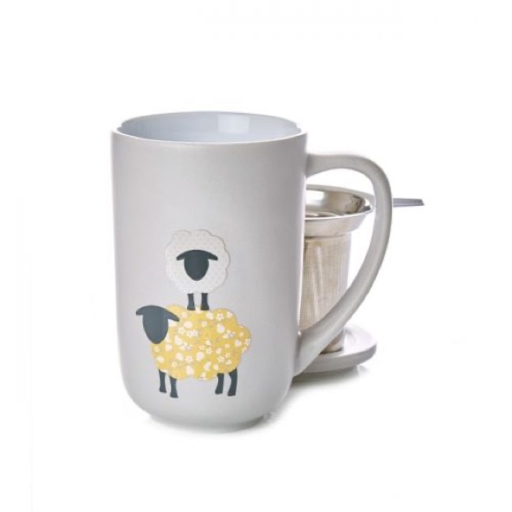 RARE David's Tea Color Changing Sheep Mug with Infuser & Original Lid. NIB.